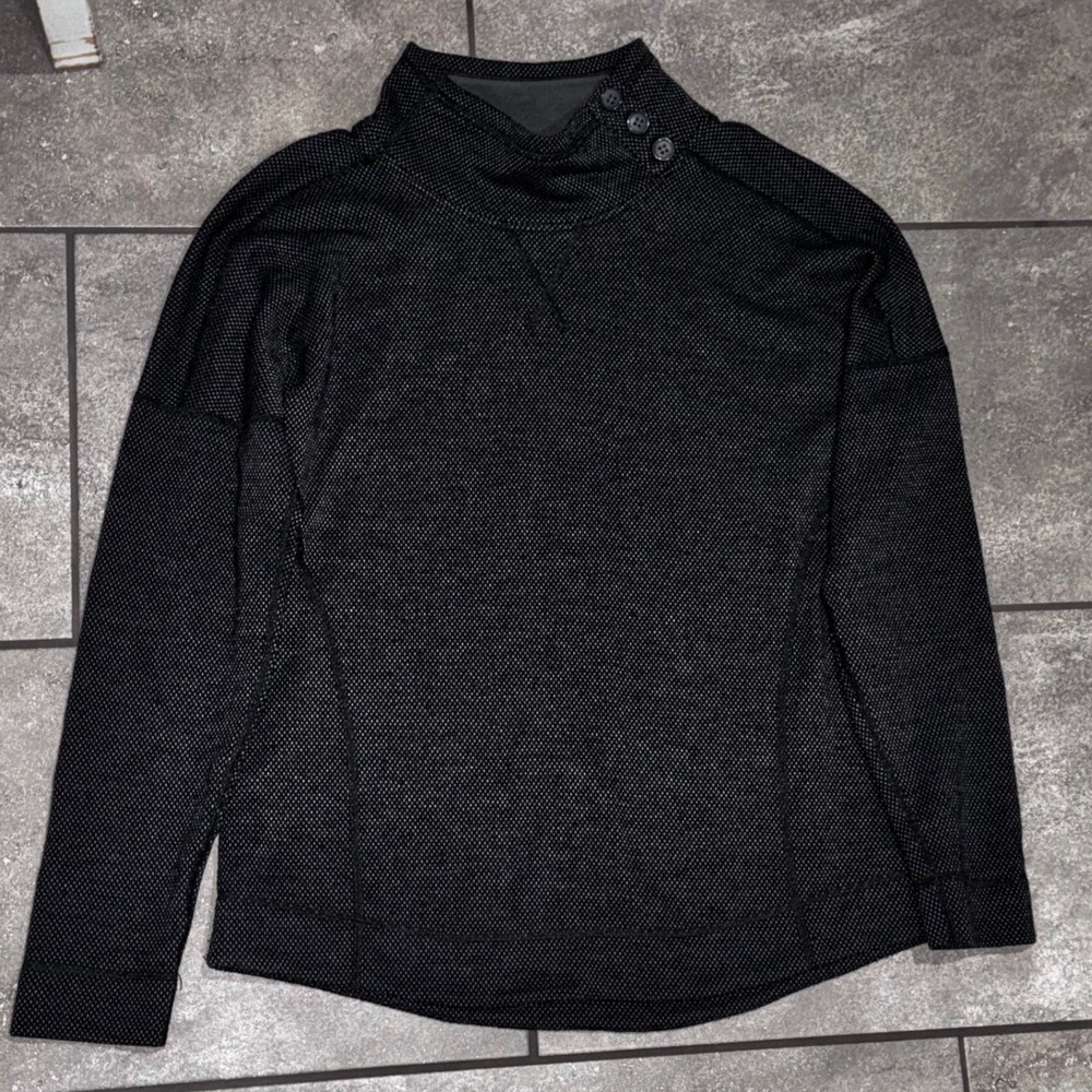 Marmot‎ Addy Pullover Women Lg Charcoal Gray EUC Wool Blend Button Neck Gorpcore - Picture 10 of 12